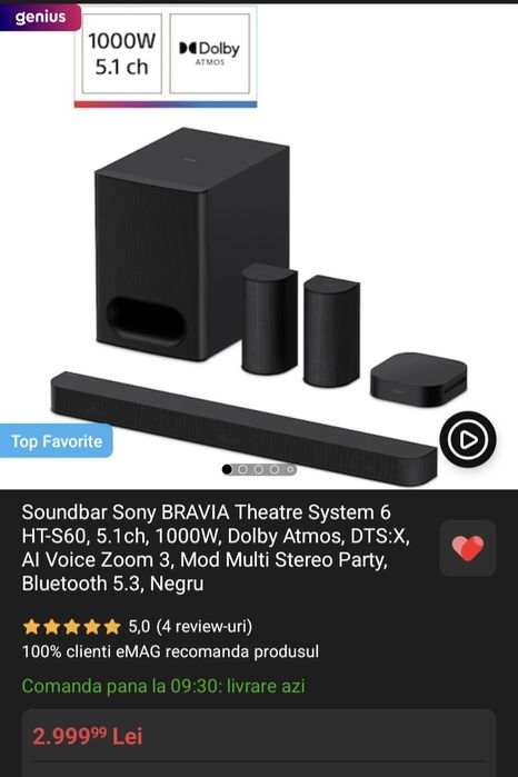 Sistem audio Sony nou sigilat garanție factura