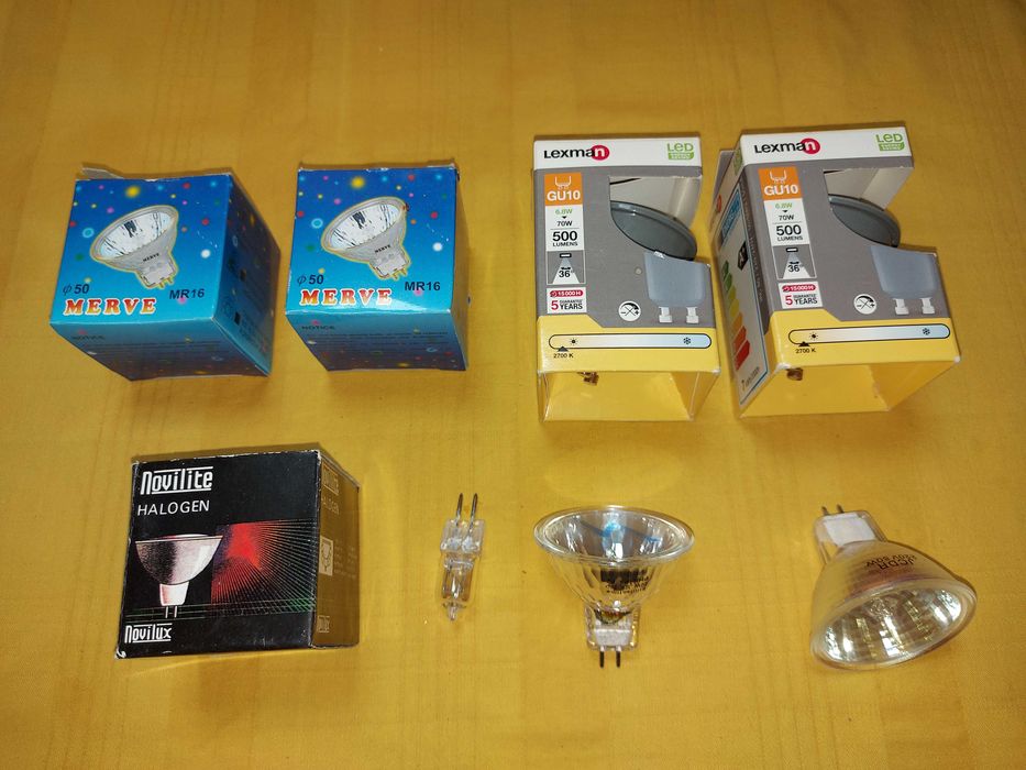 Becuri LED lexman model gu10,  6.8W = 70W + becuri halogen, buc = 8
