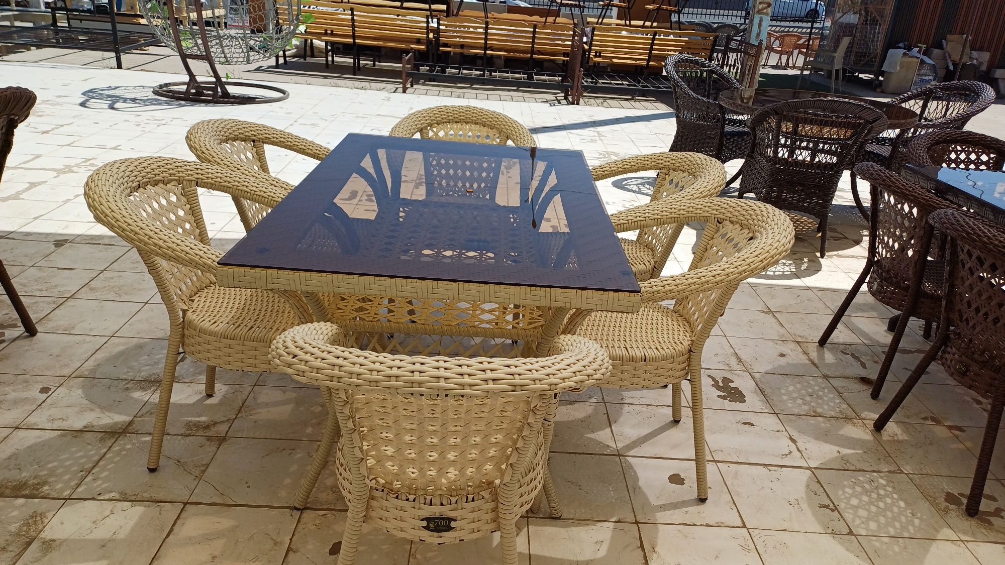 Deco Rotan stol stullari 6kishilik