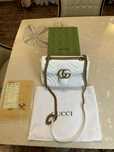 Geanta Gucci Marmont 22cm Alb/Piele/Cutie inclusa