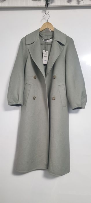 Palton primavara-toamna amestec lana masura XS oversized Zara
