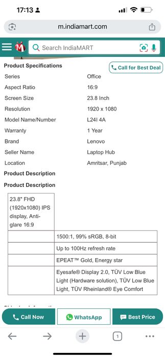 Monitor LENOVO 24 cm