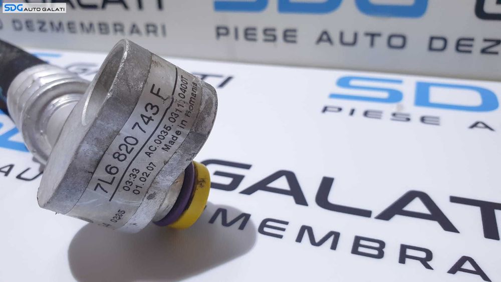 Furtun Conducta Compresor Radiator AC Aer Conditionat Clima Audi Q7 3.0 TDI BUN BUG CASA CASB CATA CCMA 2007 - 2009 Cod 7L6820743F