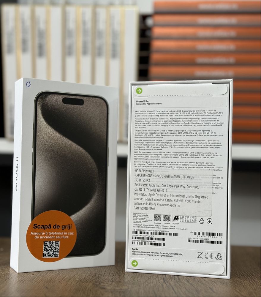 iPhone 15 Pro Natural Titanium 256 GB * Grand Smartphone * Garantie