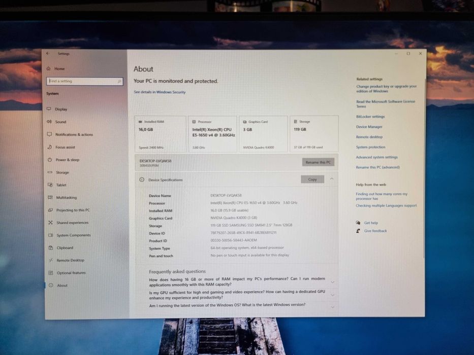 Lenovo ThinkStation P510 , 16GB DDR4, SSD, Nvidia Quadro