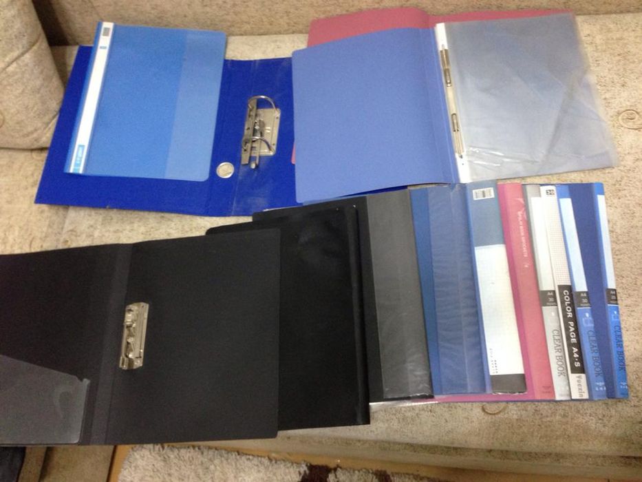 Папки, регистратор, скоросшиватель б/у