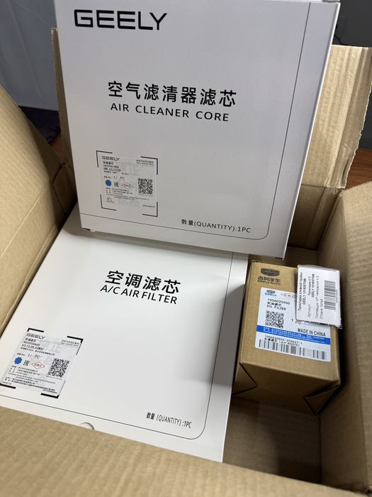 Geely Monjaro комлплект фильтров