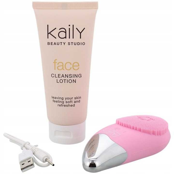 Комплект силиконова ултразвукова четка за лице+ крем от  Кaily beauty