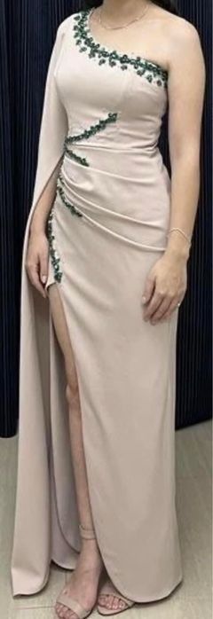Rochie bej cu pietre