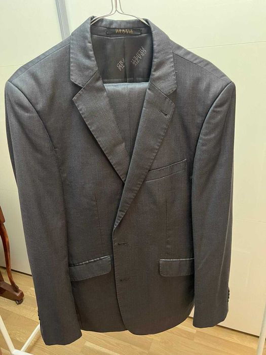 Costum italian gri pentru bărbați Grazie Filipeti (100% lână)