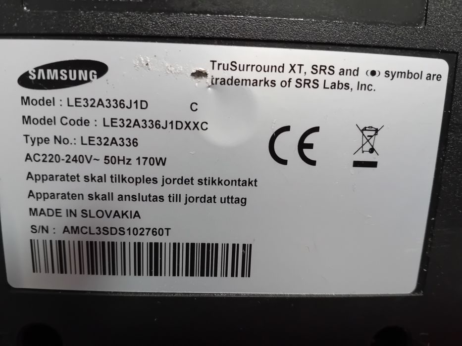 Televizor LCD Samsung 80 cm Se vinde ca defect.Pret 180 lei fix