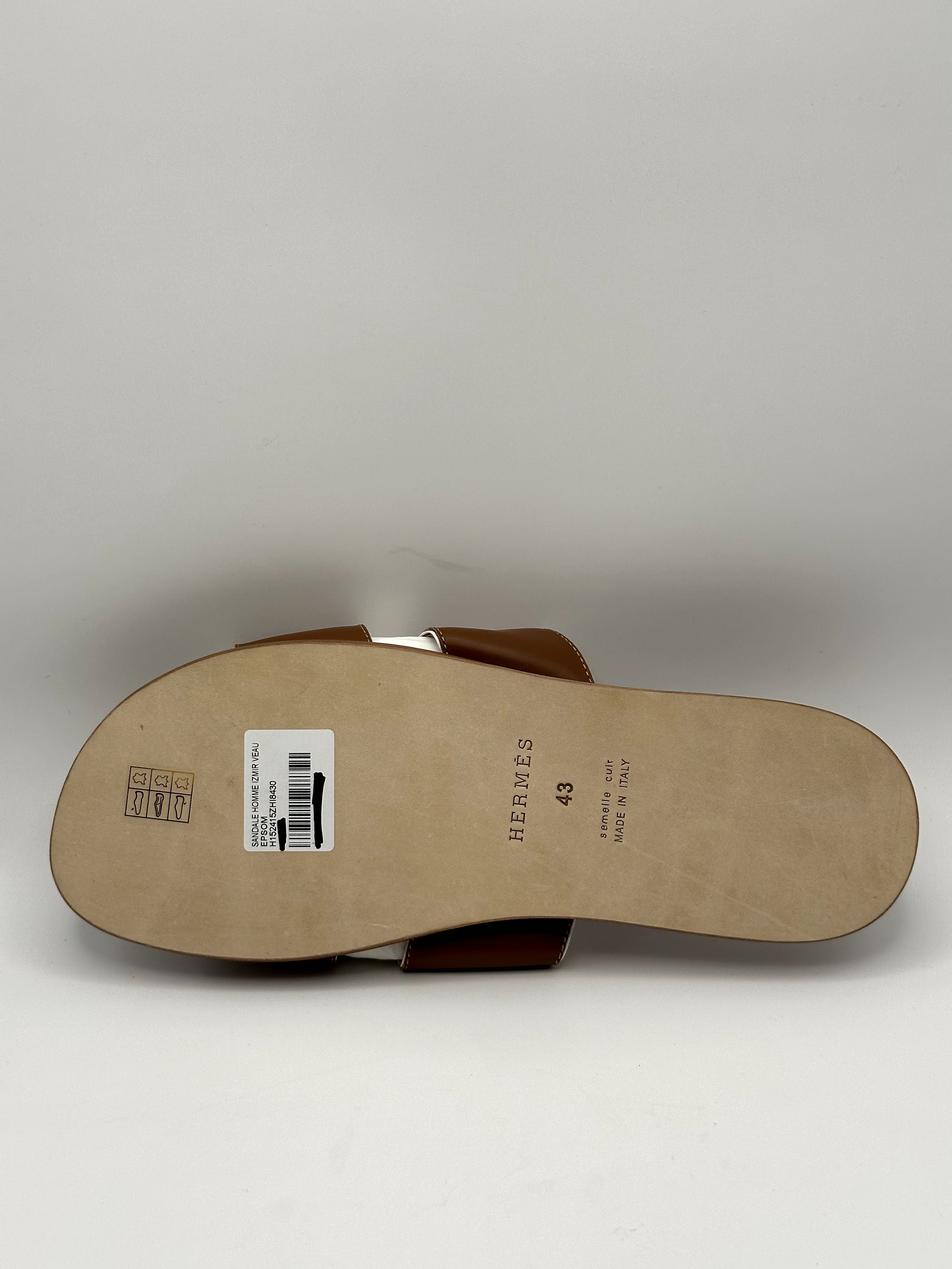 Hermes Slides Man Brown/White