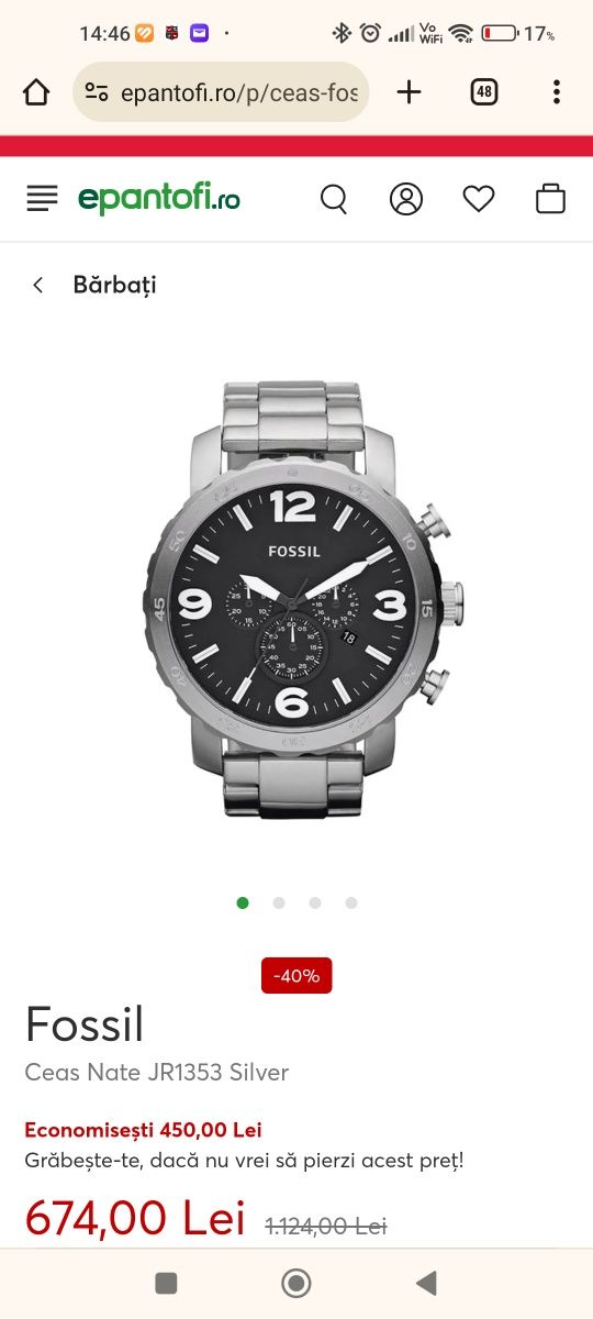 Ceas Fossil Nate JR1353