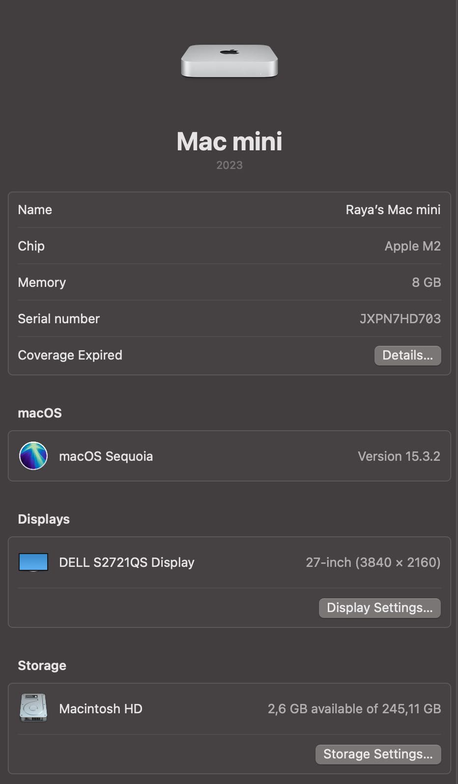 Mac Mini M2 2023 8GB