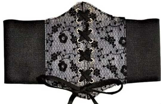 Черен колан корсет,  Ластичен колан, Черен корсет, Широк колан