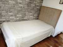 Pat dormitor L 200cm,l 100cm, î 40cm, Fara saltea, culoare crem