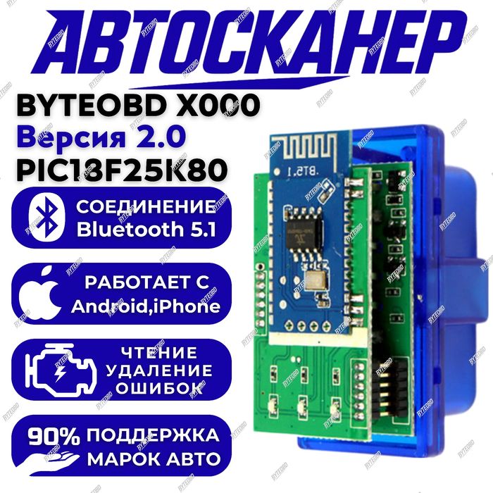 Obd2,elm327 Bluetooth 5.1,автосканер,версия 2.0