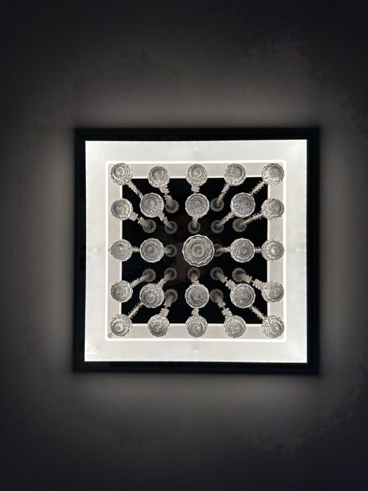 LED плафониера Dorian 18W/1350 LM Плафон 45х45 с кристали Хром