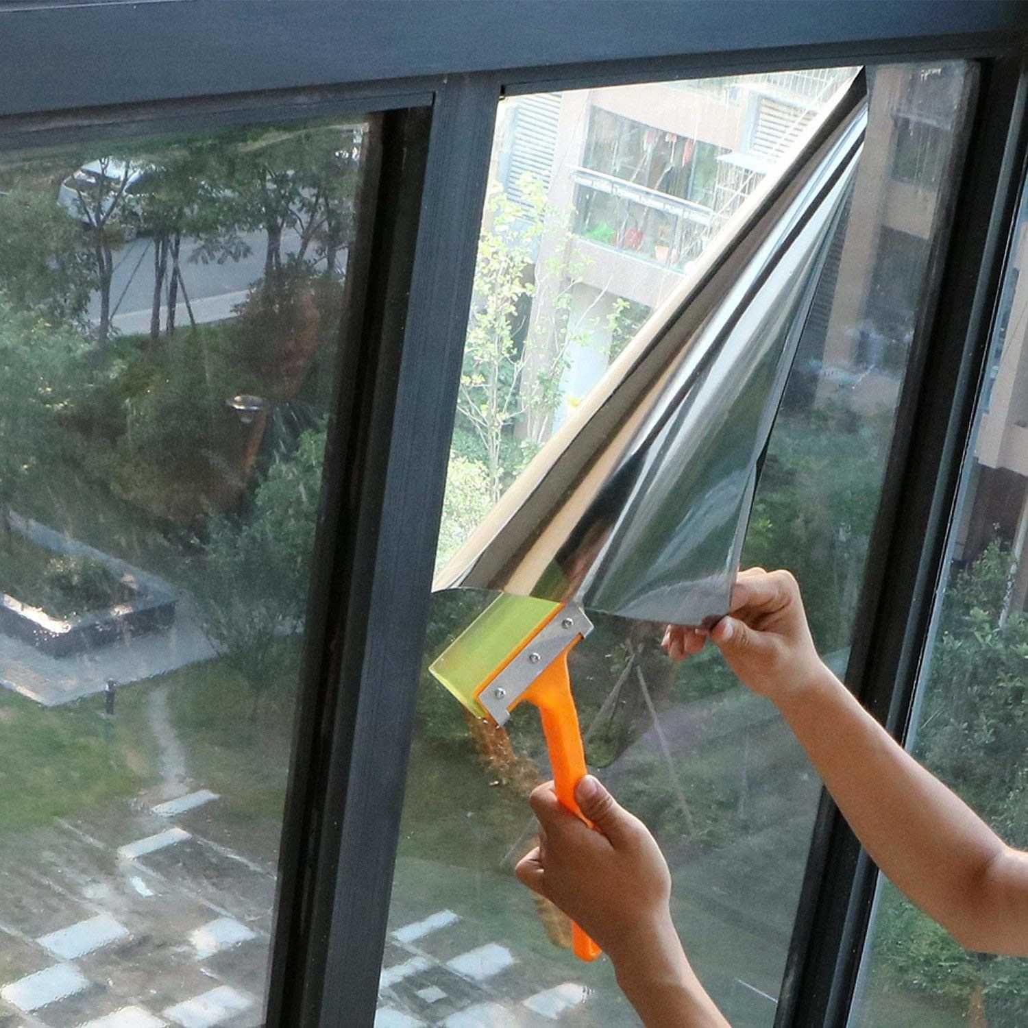 Folie protectie solara relfexiva pentru geamuri, montare exterior