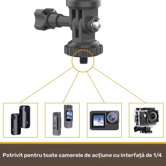 Ventuza metalica cu prindere camere actiune GoPro Insta360 DJI Osmo