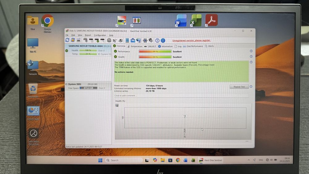 HP ZBook FURY 15" G7, I7 10850H, 32GB RAM, SSD 1TB NVME, RTX3000 6GB