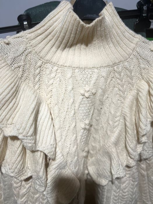 Pulover volane zara S damă crem