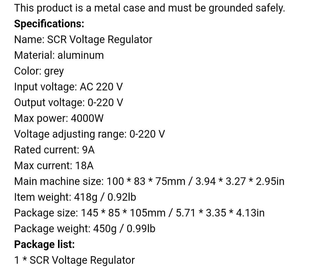 Regulator tensiune 220V