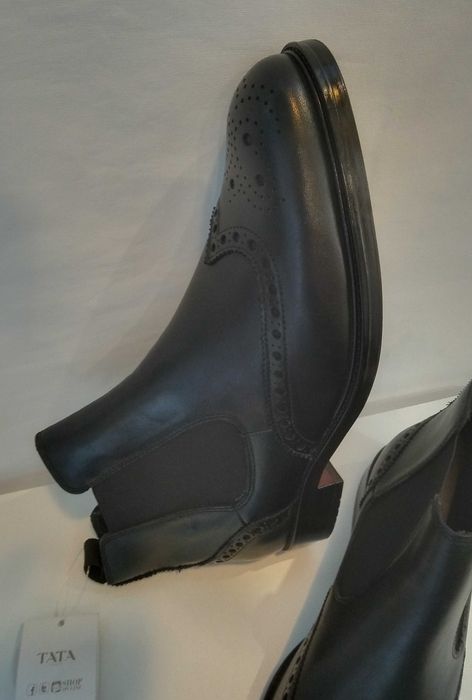 Ghete chelsea 44 brogue premium Tataly NOI piele naturala moale