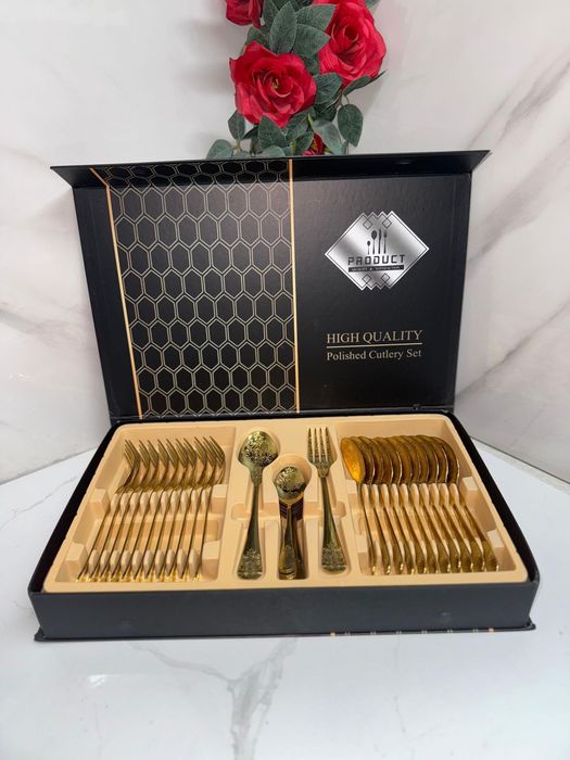 Подарочные набор столовых приборлар в количество 32 шт, на 12 персон.