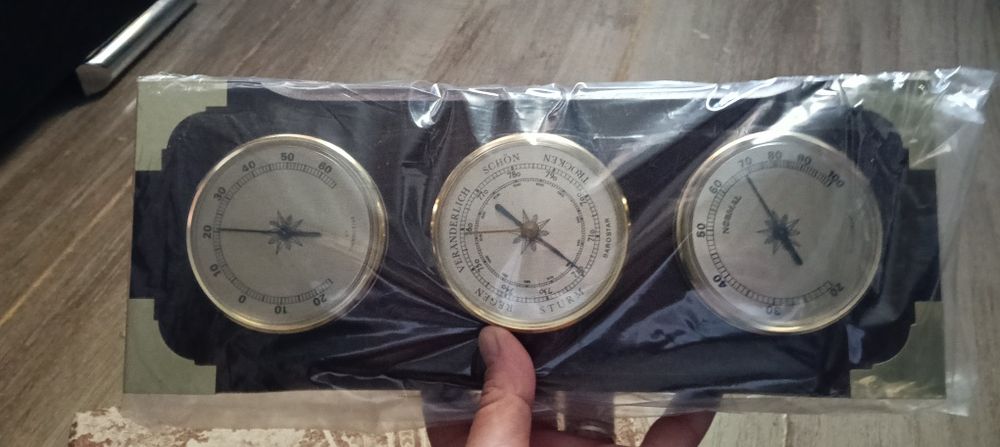 Termometru barometru higrometru nou din mahon