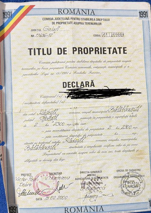 Teren extravilan 2,3 ha,Radesti