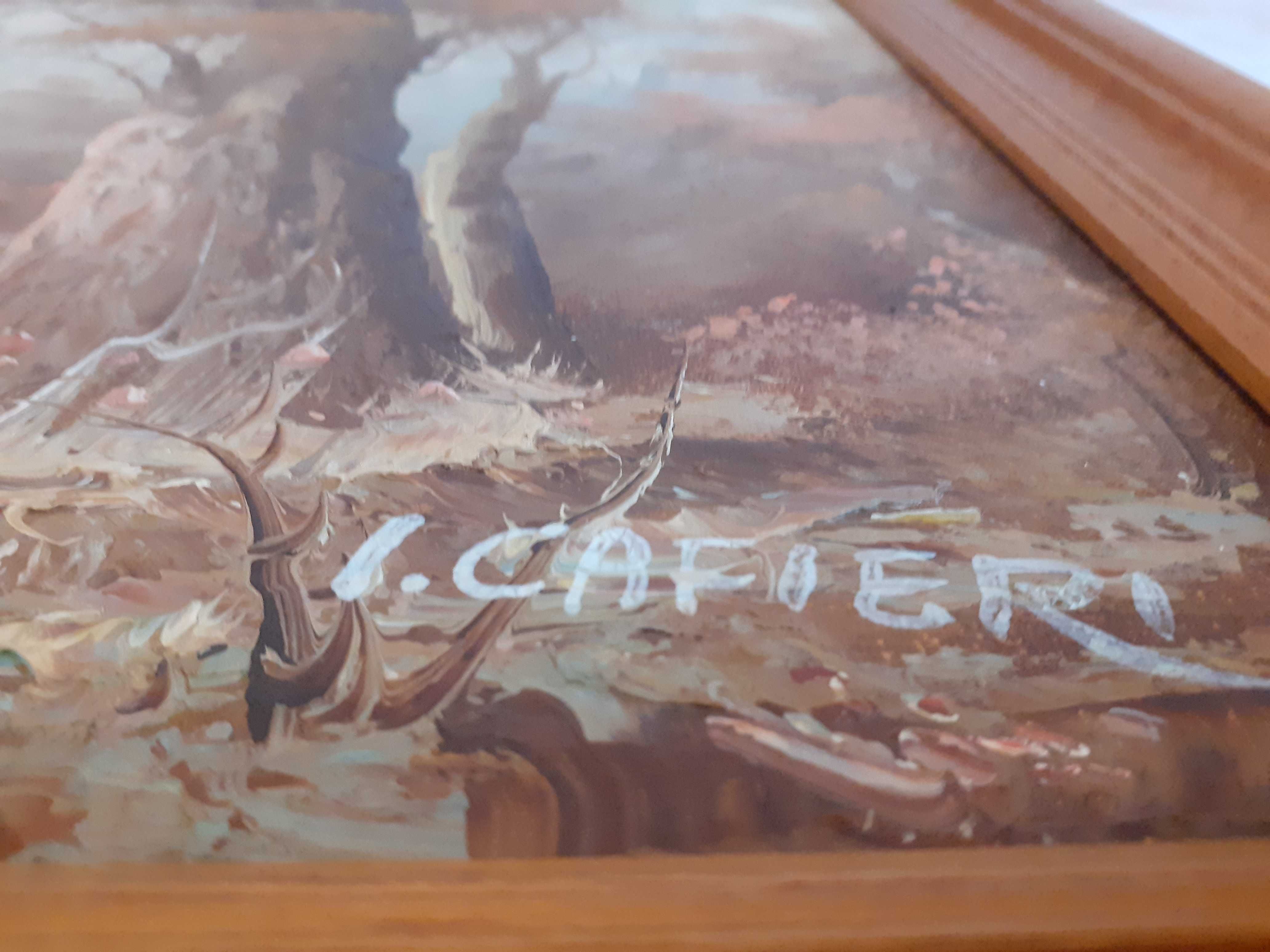 tablou pictura ulei pe panza 59/49 cm semnat I Cafieri