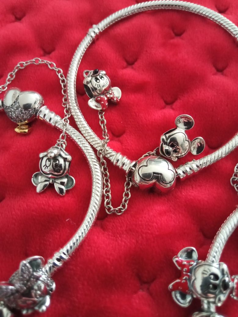 Charm Pandora argint 925,tematica Minnie și Mickey