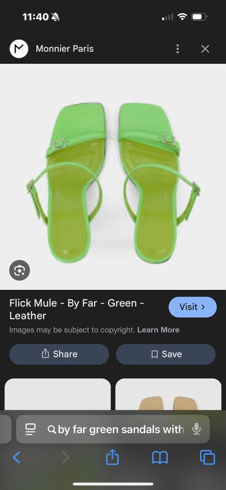 BY FAR green sandals with heels 41 (heeled sandals) сандали на ток