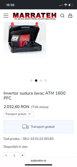 JAVAC atm 1600 aparat de sudura invertor inverter 160a