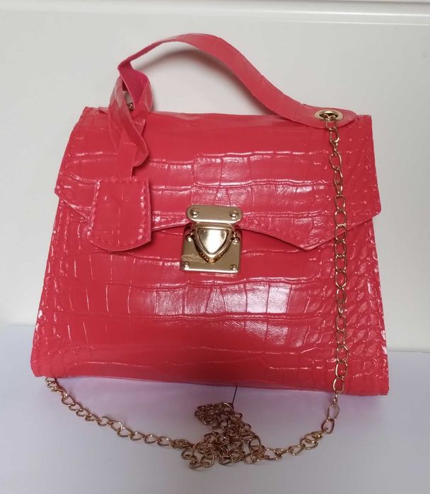 Mini Poseta de Lac rosie, portfard, NOUA