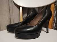 Дамски обувки/токчета  черни Tamaris естествена кожа