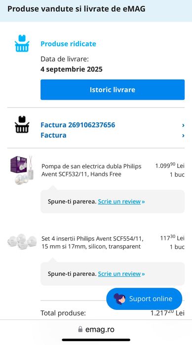 pompă de sân Philips Avent Hands free