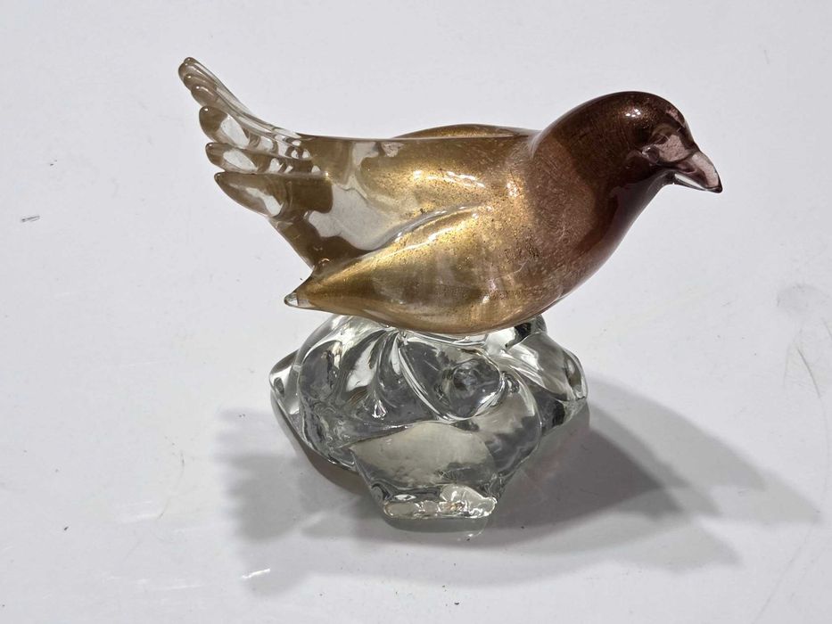 Pasare vintage din sticla murano venetiana