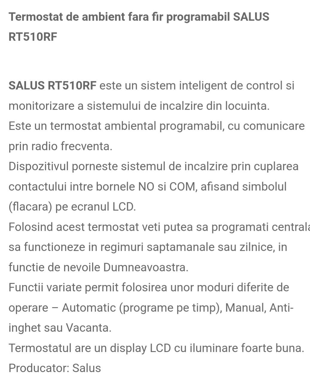 Termostat fără fir Salus