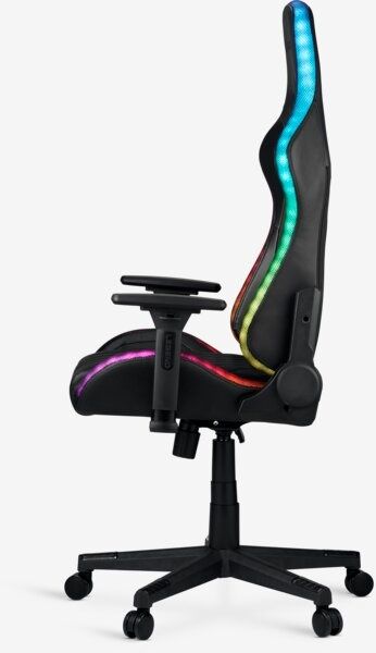 Геймърски стол RANUM с LED черна изкуствена кожа/черно
Геймърски