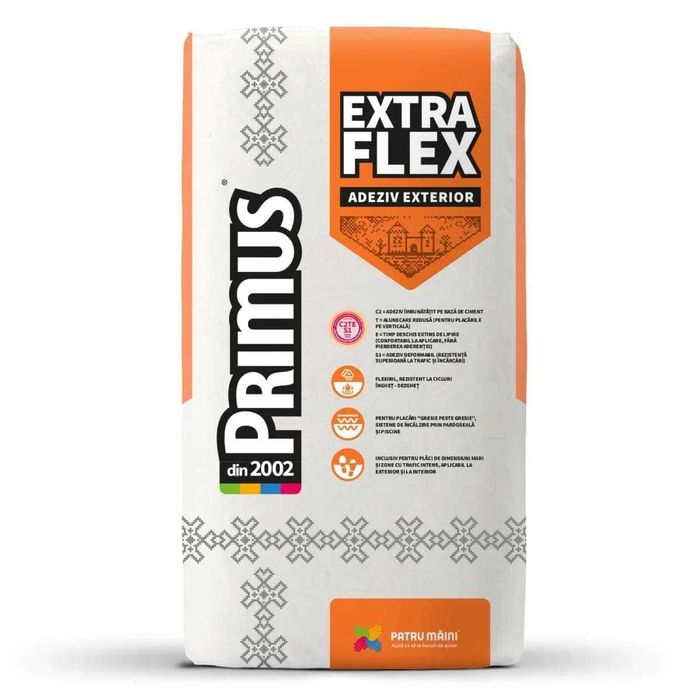 Vand adeziv pentru gresie/faianta, flexibil, Primus Extra Flex.
