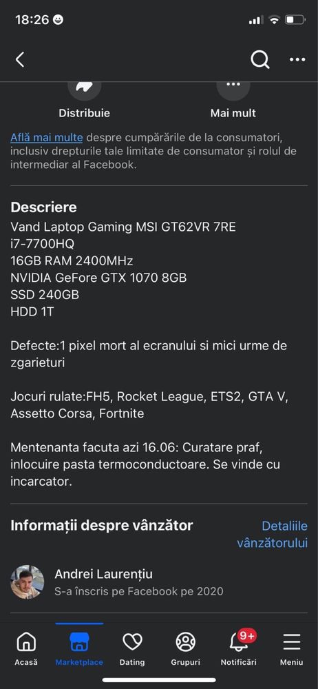 Vand laptop gaming