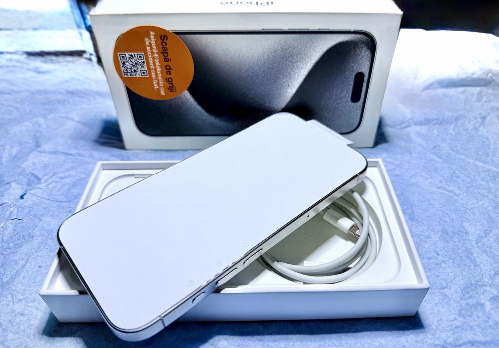 IPhone 15 Pro White titanium 128GB NOU ÎN GARANȚIE!!! USOR NEGOCIABIL