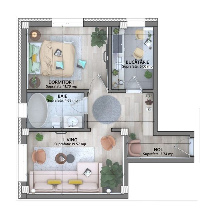 Apartament Cu 2 Camere - Parcare Intabulata