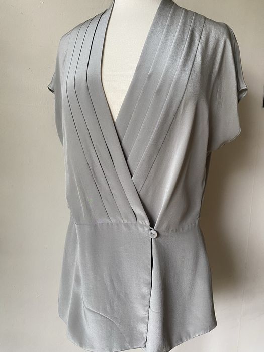 Копринена риза Banana Republic в гълъбово сиво, M