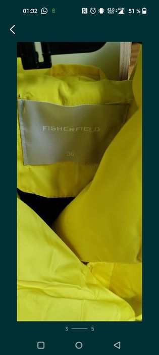 Geaca dama măsura 36 galbena Fisherfield noua super preț!