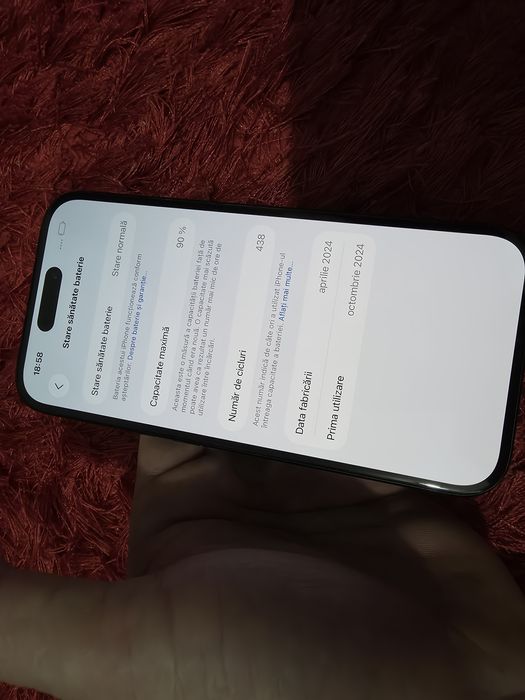 -Iphone 15, Black, 128Gb, 8Ram, bat: 90%, stare foarte buna, doar tele