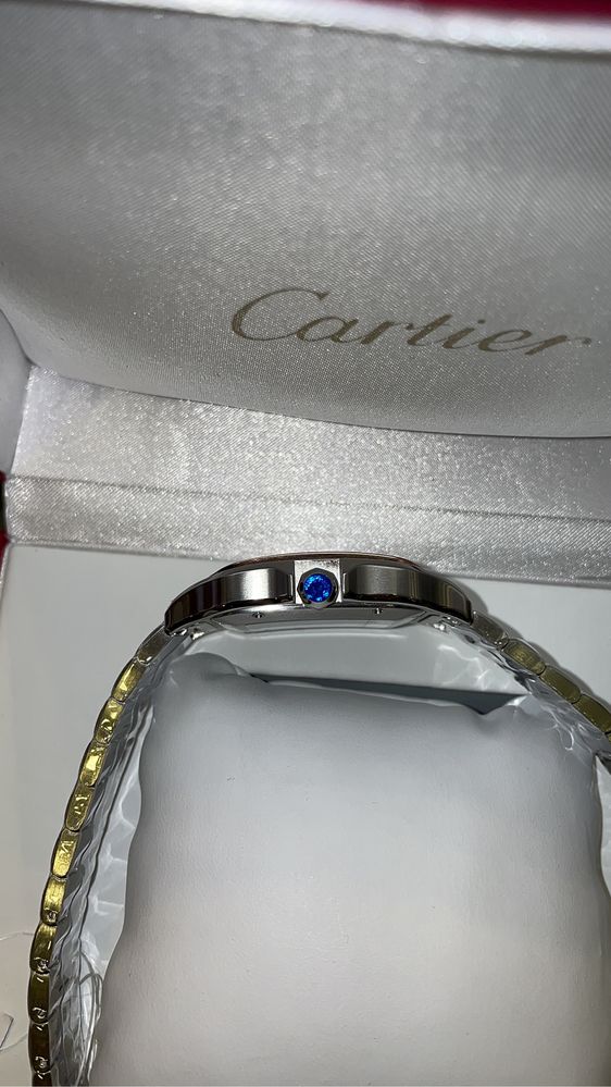 Cartier Santos Rose Silver 41 MM Date