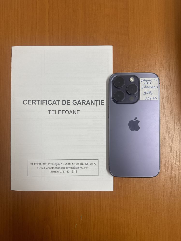 iPhone 14 pro, memorie 256gb, neverlock, Garantie